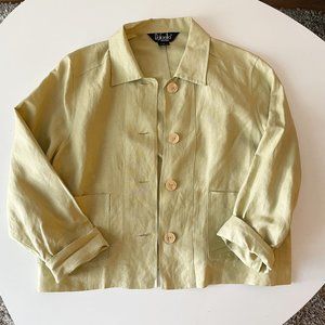 𝅺Vintage Linen Button Up Jacket Cropped